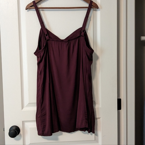 NWT Torrid Fit and Flare Rayon Cami | Size 1 | Wine - Picture 2 of 4